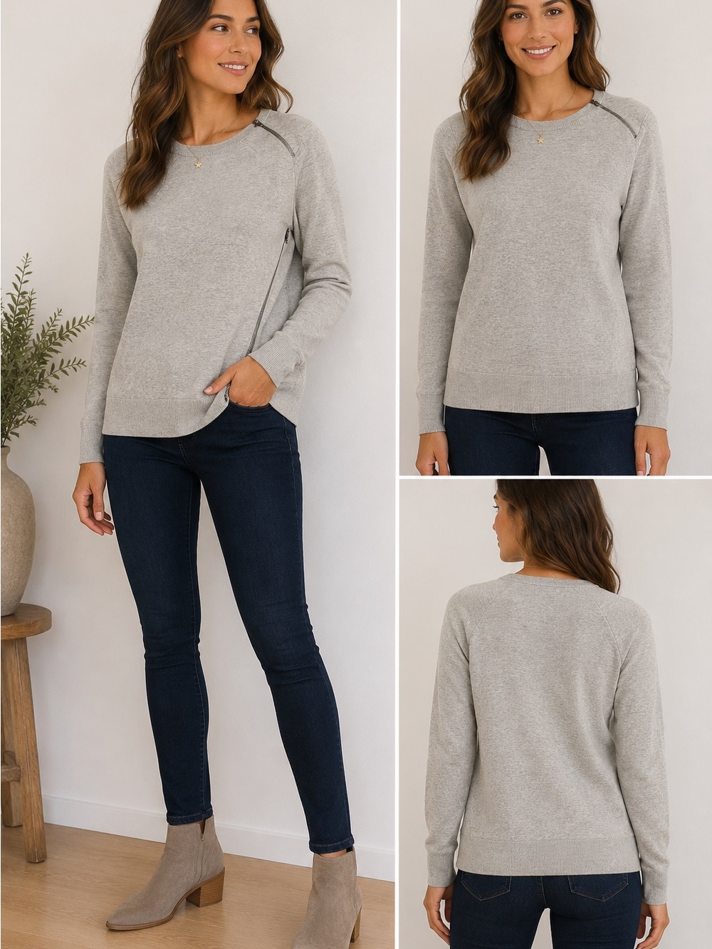 J.Crew 100% Merino Wool Asymmetrical Zip Sweater | Size Small